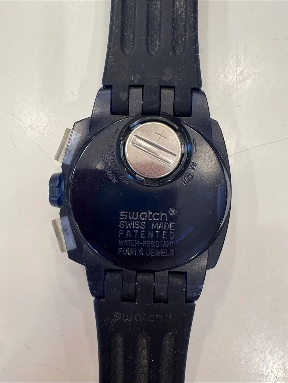 Swatch Navy and Silver Chronograph Sports Watch 2009